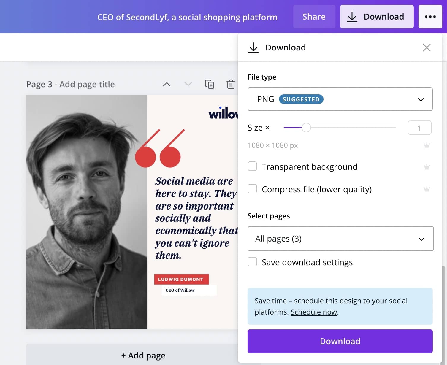 Download Canva design
