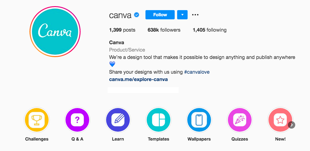 Instagram highlights example