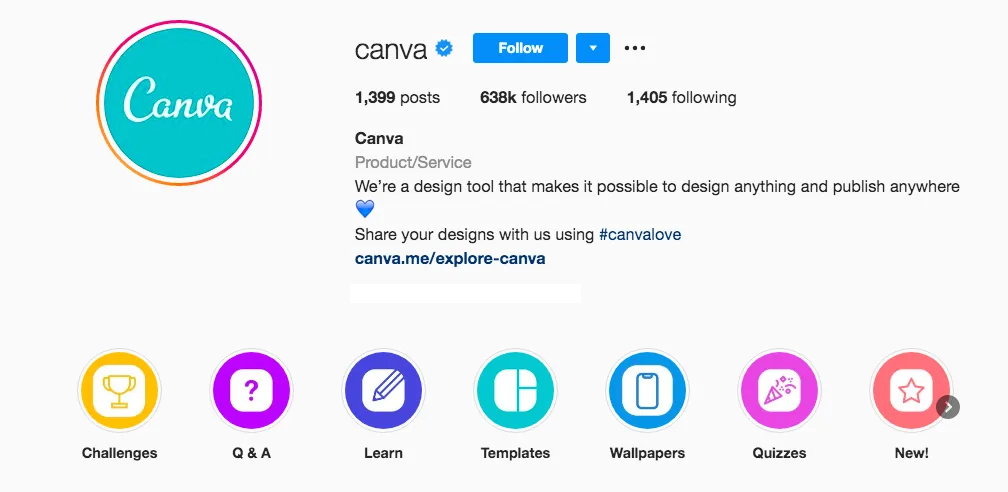 Instagram highlights example
