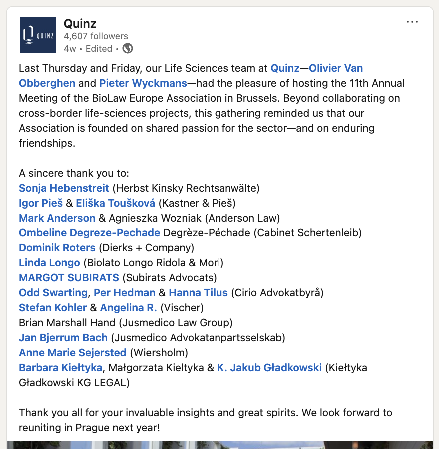 Quinz share a throwback to an event with partners.