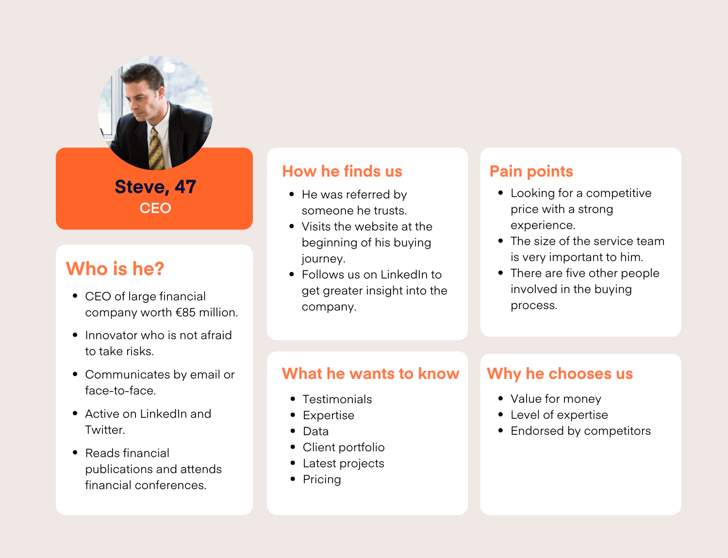 Example persona profile