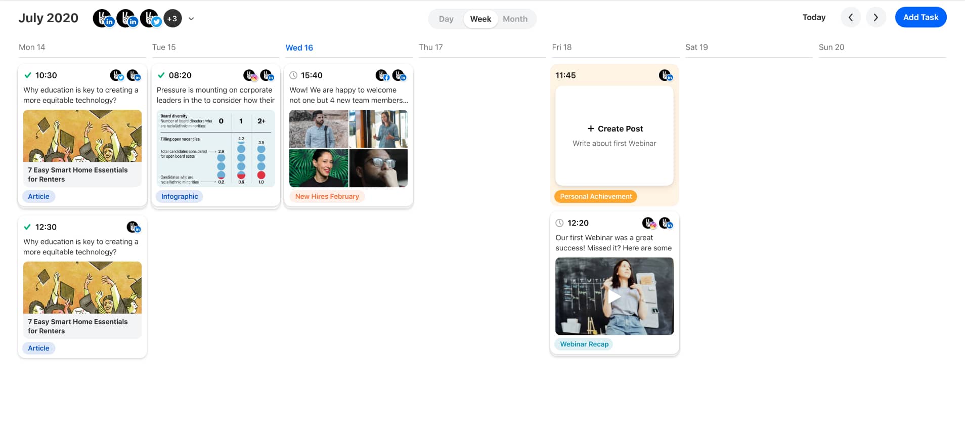 The Willow content calendar showing relevant events and holidays