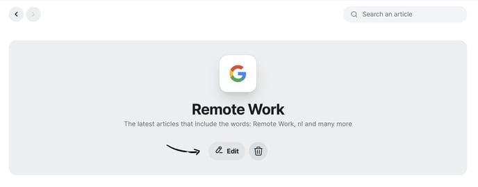 Keyword Monitor - Edit Button