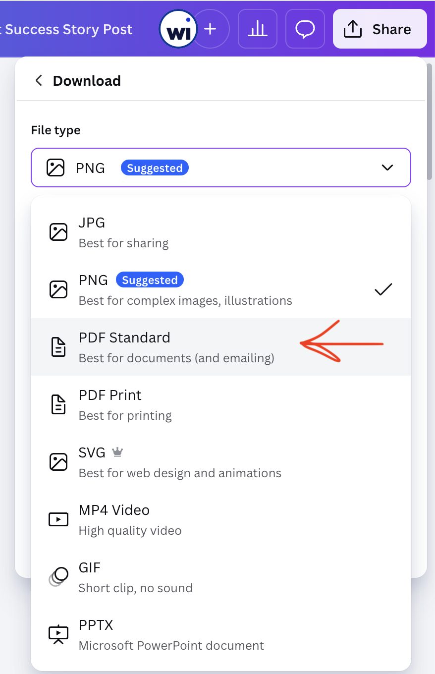 how to export pdf carousel from canva for linkedin screenshot 3