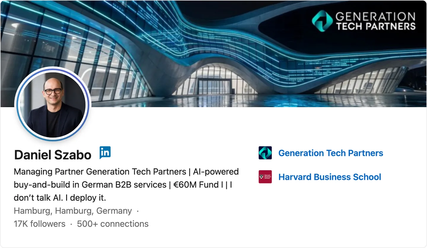 Daniel Szabo's LinkedIn profile